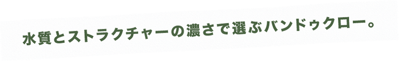 水質とストラクチャーの濃さで選ぶバンドゥクロー。